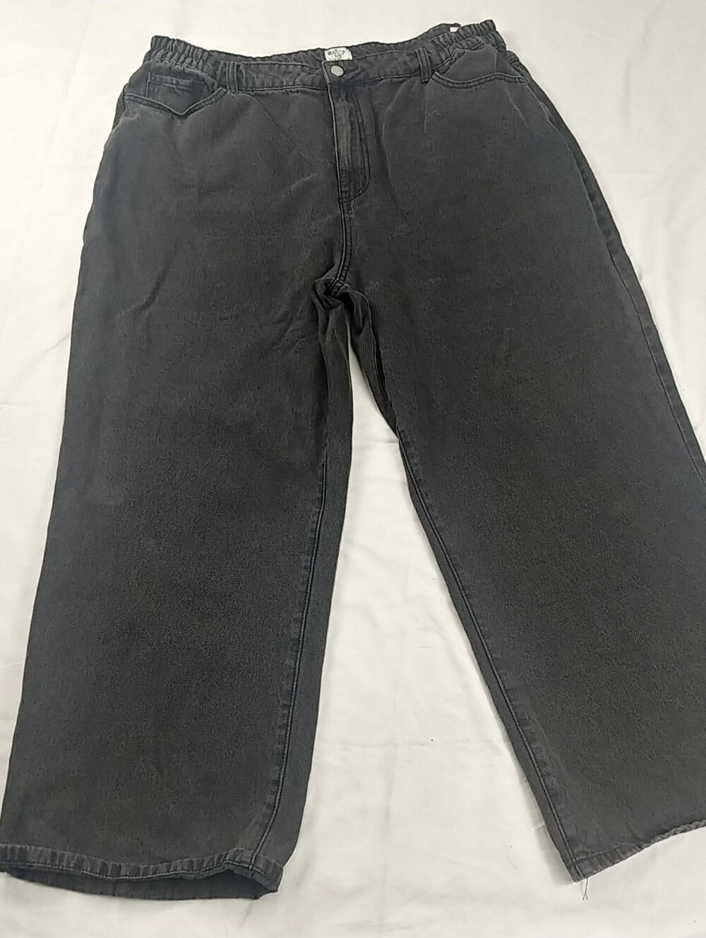 Shiney by Nature Black Wideleg Jeans Women 2XL High Rise Half Elastic Waist
